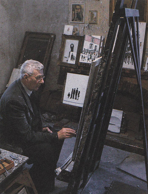 Lowry at work in his home
